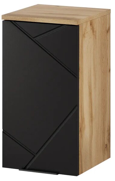 Szynaka Závěsná koupelnová skříňka Mazi 71 30 cm dub Wotan/černá