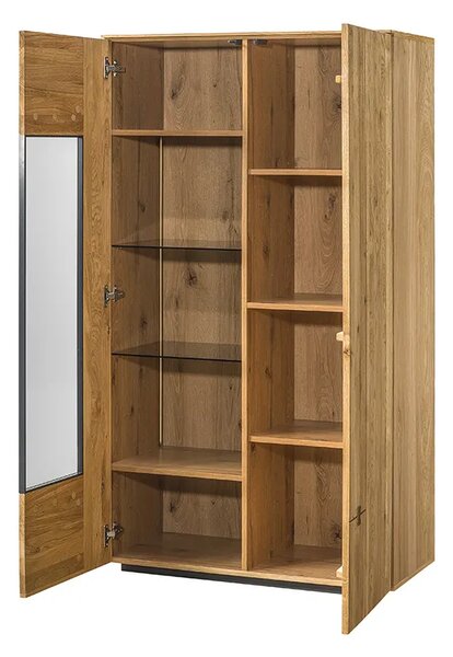 Szynaka Vitrína s LED osvětlením Minura 15 90 cm z masivu dub přírodní