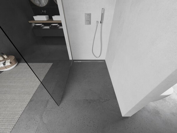 Mexen Kioto, sprchová zásteny typ Walk-In 50 x 200 cm, 8mm číre sklo, oceľová, 800-050-101-97-00