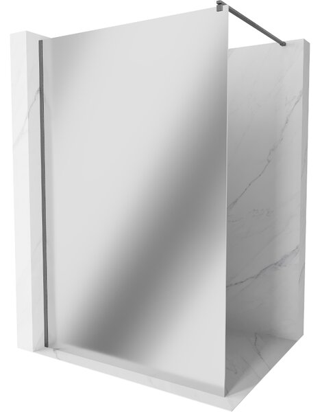 Mexen Kioto, sprchová zástena Walk-In 70 x 200 cm, 8mm sklo vzor zrkadlo, grafitový profil, 800-070-101-66-50