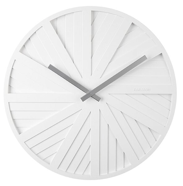 KARLSSON Nástenné hodiny Slides – biele 40 × 2,5 cm