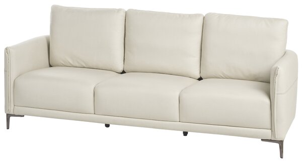 3-miestna pohovka svetlobéžové látkové čalúnenie s kovovými nohami minimalistický mid-century modern štýl obývacia izba