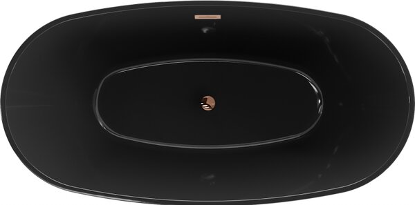 Mexen Eris, voľne stojaca vaňa 170 x 80 cm, čierna, ružové zlato prepad, 53441708070-60