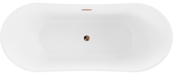 Mexen Celia, voľne stojaca vaňa 170 x 75 cm, biela, ružové zlato prepad, 52331707500-60
