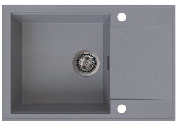 Sink Quality Sink55, kuchynský granitový drez 680x460x215 mm + grafitový sifón, šedá, SKQ-SINK.D.1KDO.XB