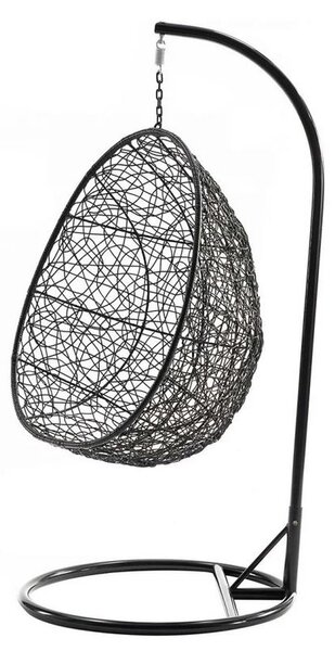Záhradné hojdacie kreslo ANDREWS - čierne / krémové