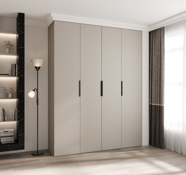Šatníková skriňa s policami 190/40 LORENA 4 - kašmír / čierna