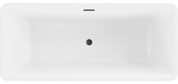 Mexen Tonia, voľne stojaca vaňa 170 x 75 cm, biela, čierny matný prepad, 52171707500-70
