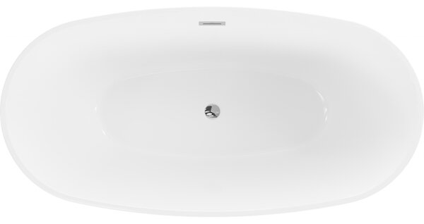 Mexen Eris, voľne stojaca vaňa 155 x 80 cm, biela, chrómový prepad, 53441558000-01
