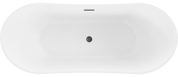 Mexen Celia, voľne stojaca vaňa 170 x 75 cm, biela-čierna, čierny matný prepad, 52331707575-70