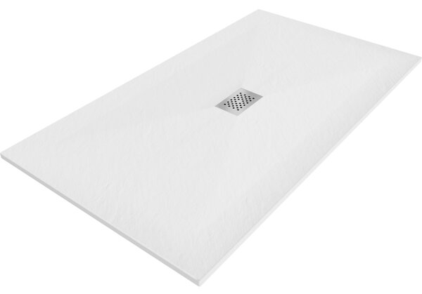 Mexen Hugo, obdĺžniková sprchová vanička SMC 150 x 100 cm, biela, oceľová krytka, 42101015-X