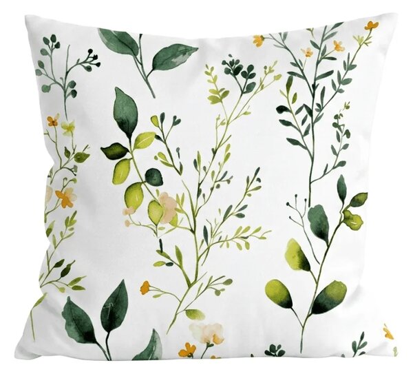 Sada obliečok z mikrovlákna FLORAMA biele + obliečka na vankúš 45 x 45 cm ZDARMA