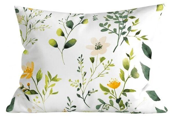 Sada obliečok z mikrovlákna FLORAMA biele + obliečka na vankúš 50 x 70 cm ZDARMA