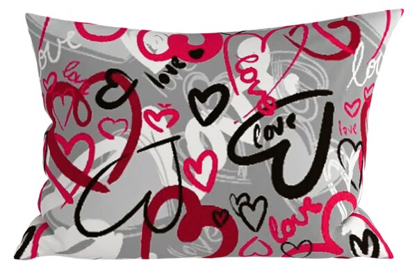 Sada obliečok z polybavlny STREET LOVE POLY sivé + obliečka na vankúš 50 x 70 cm ZDARMA
