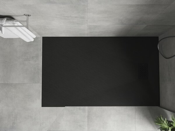 Mexen Hugo, obdĺžniková sprchová vanička SMC 150 x 90 cm, čierna, čierna krytka, 42709015-B