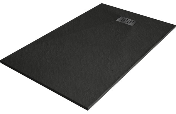 Mexen Hugo, obdĺžniková sprchová vanička SMC 150 x 90 cm, čierna, čierna krytka, 42709015-B