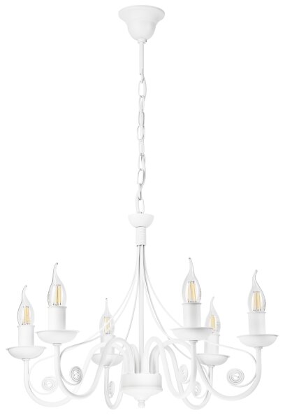 Luster na reťazi DONATO 6xE14/40W/230V biela