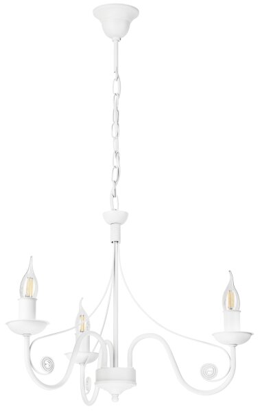 Luster na reťazi DONATO 3xE14/40W/230V biela