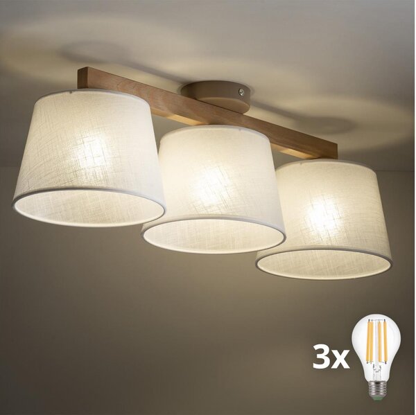 BRILAGI - LED Prisadený luster LATTE SABIA 3xE27/15W/230V borovica/biela