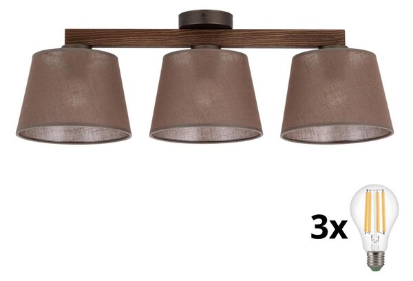 BRILAGI - LED Prisadený luster LATTE 3xE27/15W/230V borovica/hnedá