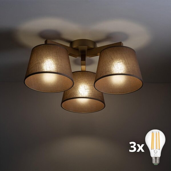 BRILAGI - LED Prisadený luster LATTE SABIA 3xE27/15W/230V borovica/hnedá