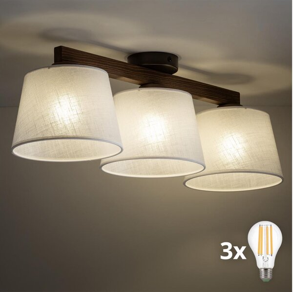 BRILAGI - LED Prisadený luster LATTE 3xE27/15W/230V borovica/biela