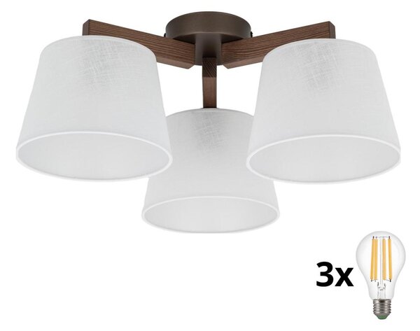 BRILAGI - LED Prisadený luster LATTE 3xE27/15W/230V borovica/biela