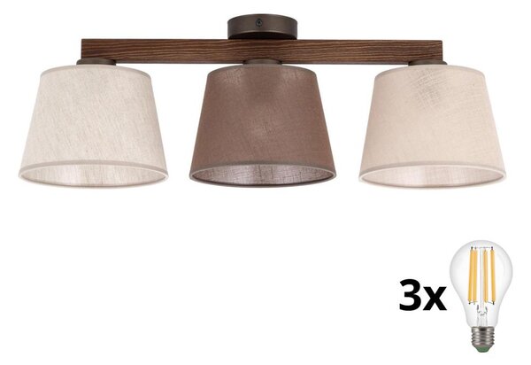 BRILAGI - LED prisadené stropné svietidlo LATTE SABIA 3xE27/15W/230V borovica/mix