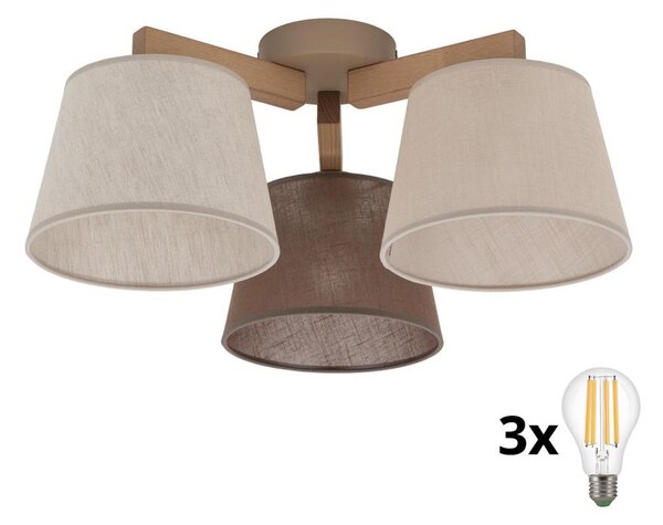 BRILAGI - LED Prisadený luster LATTE SABIA 3xE27/15W/230V borovica/mix