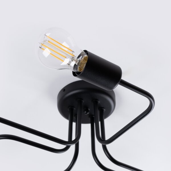 Sollux SL.1447 - Prisadený luster VECTOR 6xE27/15W/230V čierna