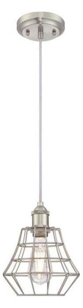 Westinghouse 6337240 - Luster na lanku NATHAN 1xE27/60W/230V pr. 19 cm strieborná