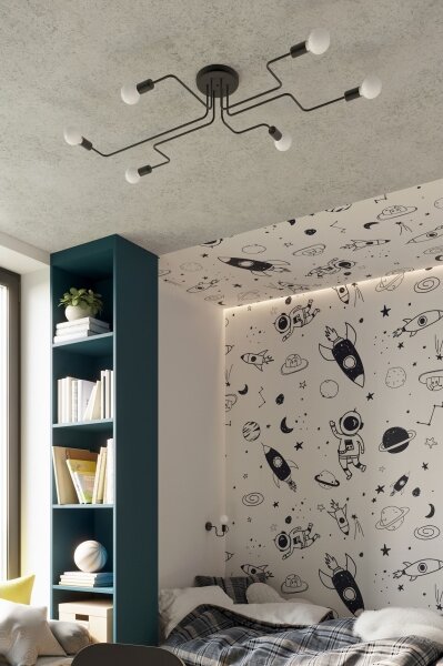 Sollux SL.1445 - Nástenná lampa VECTOR 1xE27/15W/230V čierna