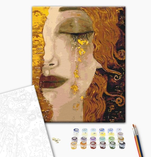 Maľovanie podľa čísiel inšpirácia G. Klimt - Zlaté slzy