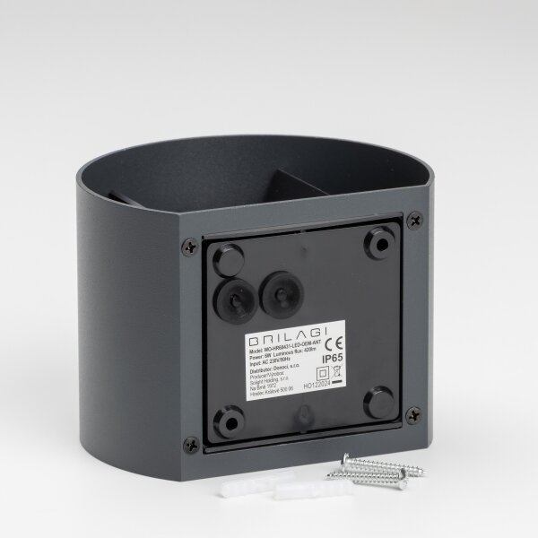 Brilagi - LED Vonkajšie nástenné svietidlo RONDO LED/6W/230V antracit IP54
