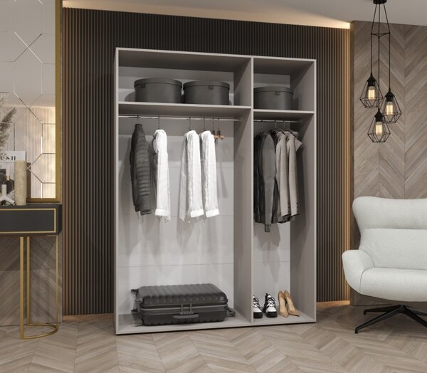 Elegantná šatníková skriňa 150 cm SORAYA 1 - čierna / kašmírové úchyty