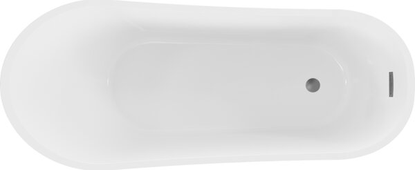 Mexen Alta, voľne stojaca vaňa 170 x 75 cm, biela-čierna, grafitový matný brúsený prepad, 52141707575-66