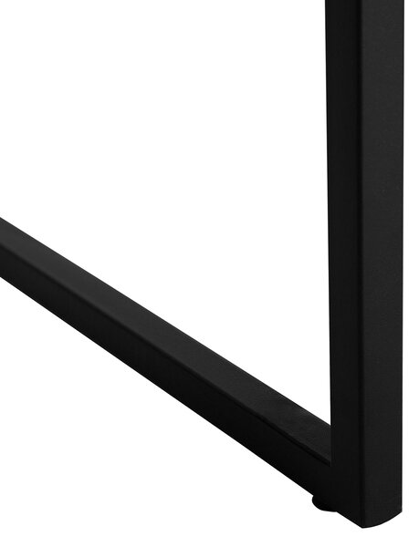 Písací stôl tmavé drevo čierny kovový rám 120 x 60 cm s policami industriálny štýl minimalistický