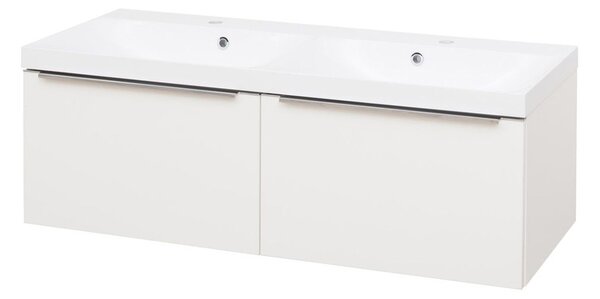 Mereo Mereo, Mailo, kúpeľňová skrinka s umývadlom z liateho mramoru 121 cm, chrómové madlo, MER-CN518M