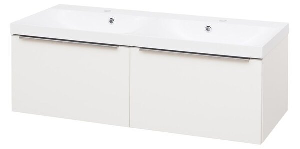 Mereo Mereo, Mailo, kúpeľňová skrinka s umývadlom z liateho mramoru 121 cm, chrómové madlo, MER-CN518M
