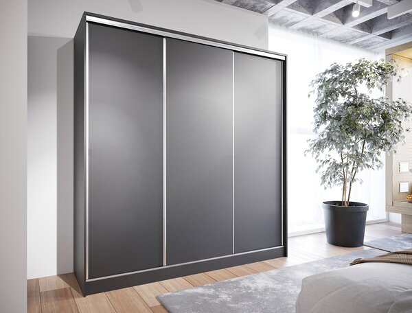 MEBLINE Skriňa s posuvnými dverami BRITTO A 180 čierna