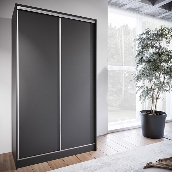 MEBLINE Skriňa s posuvnými dverami BRITTO A 120 čierna
