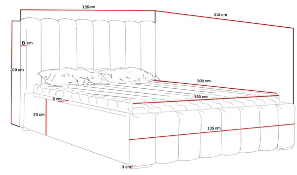 Jednolôžková posteľ 120x200 s úložným priestorom CULPEPER - čierna