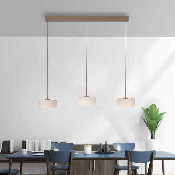 LED závesné svietidlo MARIKA, béžová/biela, 105 cm, 3-pl., sklo, stmievateľné, Krémová / jantárovo žltá, Obývacia izba / jedáleň, Sklo, Moderný, Závesné svietidlo