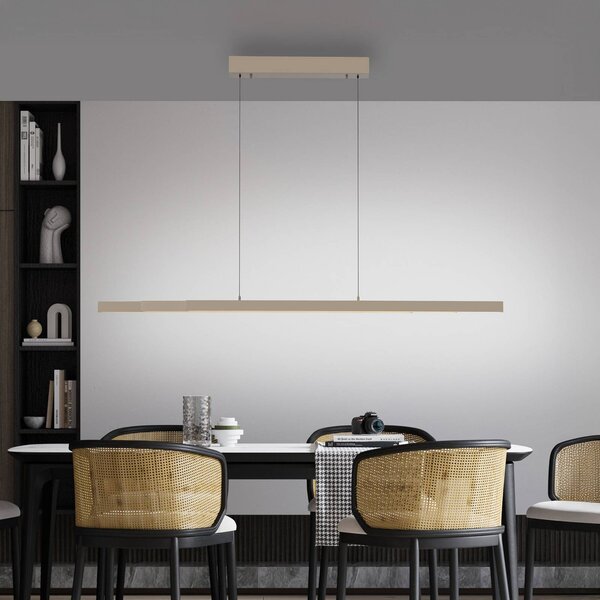 LED závesné svietidlo ADRIANA, bronzová farba, dĺžka 179 cm, dotykový stmievač, Hnedá / staromosadz, Obývacia izba / jedáleň, Hliník, Moderný, Závesné svietidlo