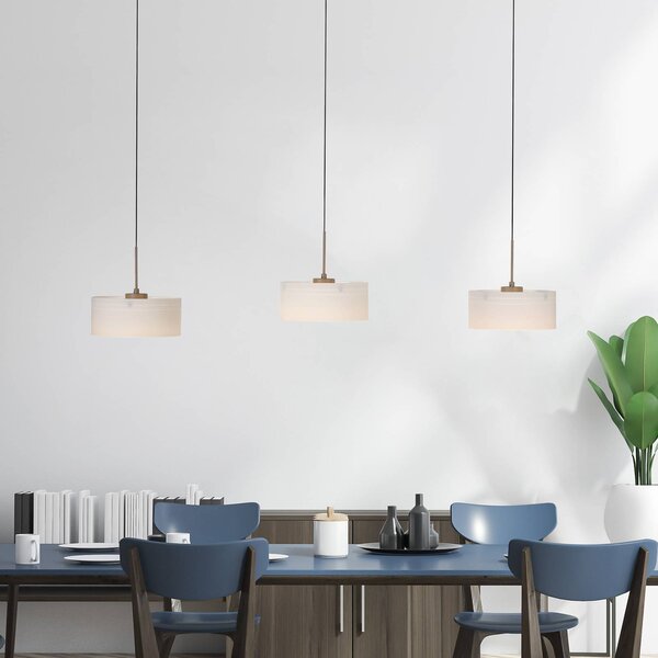 LED závesné svietidlo MARIKA, béžová/biela, 105 cm, 3-pl., sklo, stmievateľné, Krémová / jantárovo žltá, Obývacia izba / jedáleň, Sklo, Moderný, Závesné svietidlo