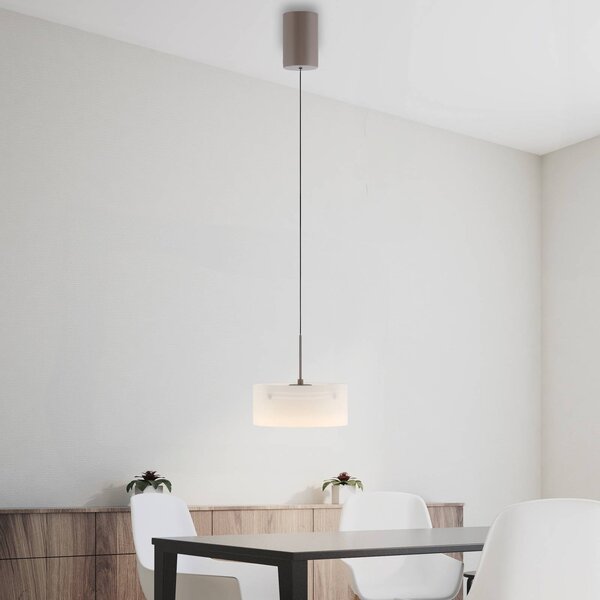 LED závesné svietidlo MARIKA, béžová/biela, Ø 20 cm, sklo, stmievateľné, Krémová / jantárovo žltá, Obývacia izba / jedáleň, Sklo, Moderný, Závesné svietidlo