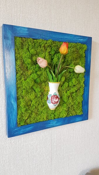 Machový 3D obraz s tulipánmi 50cm x 50cm