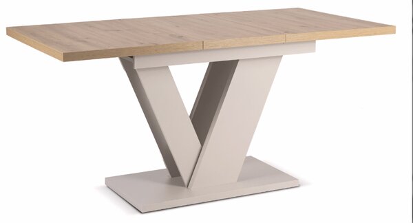 Rozkladací stôl CLARK 120-160 cm, dub Artisan/kašmír