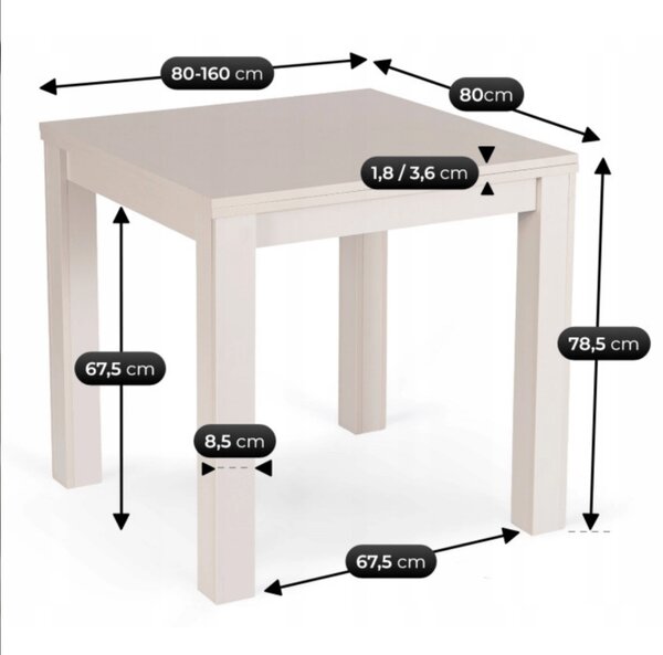 Rozkladací stôl MAX 80-160 cm Kashmir