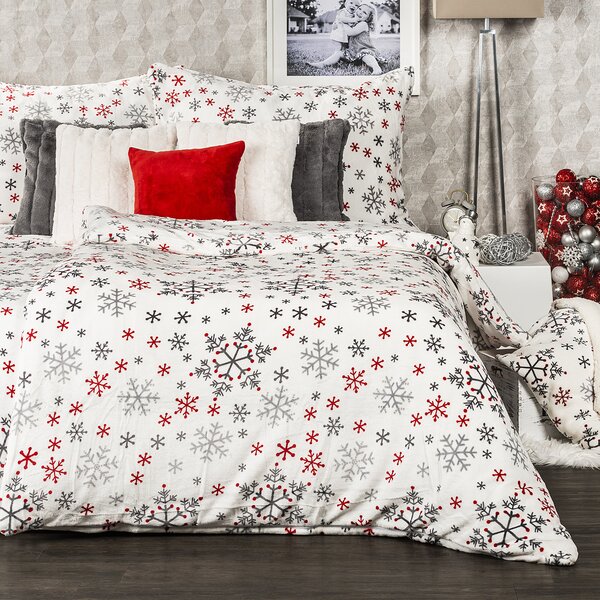 4Home obliečky mikroflanel Snowflakes, 140 x 220 cm, 70 x 90 cm
